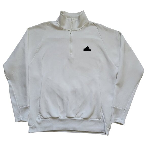 Adidas Z.N.E. AEROREADY 1/4 Zip Pullover Sweatshirt White Men’s Size Medium - Picture 1 of 13